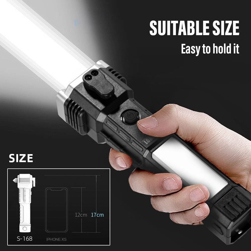 LED Emergency Work Light Flashlight Torchlight with Hammer
